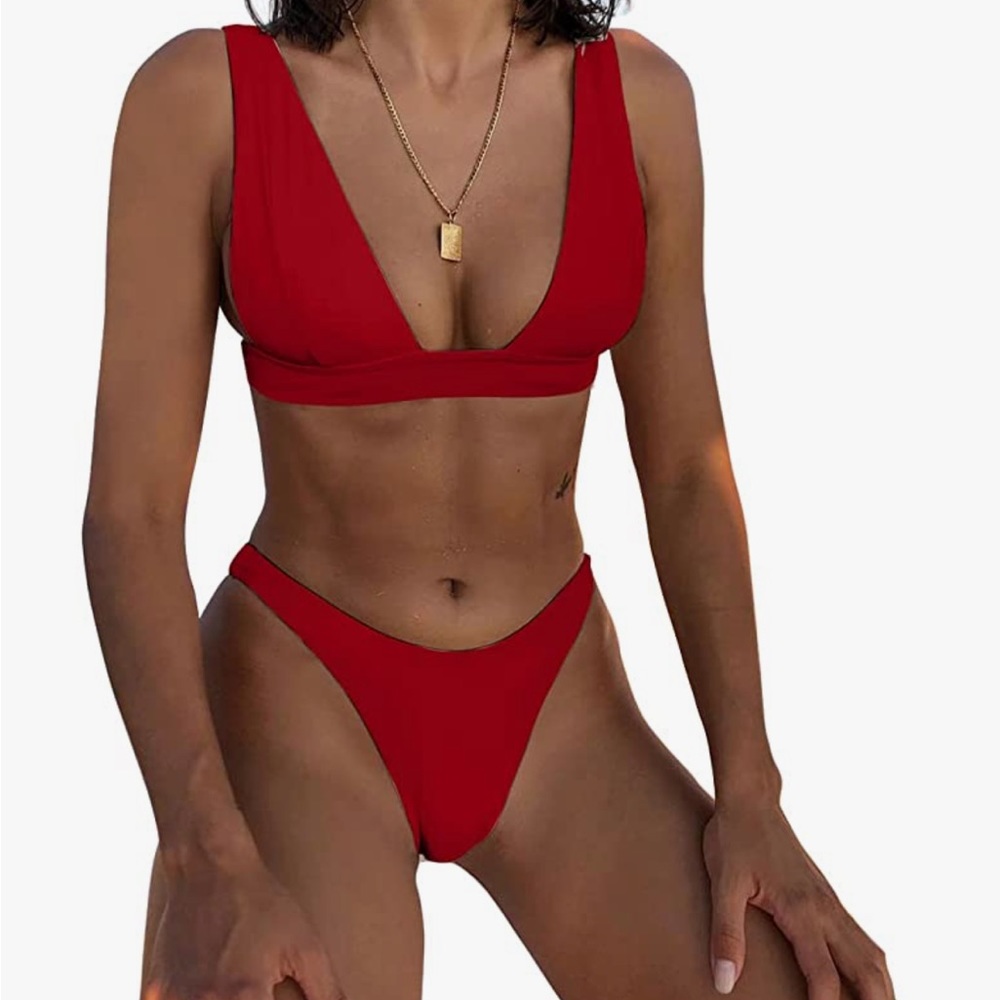 Hatant Bikini Sets for Women Two Piece Swimsuit V Neck Push Up Triangle Top